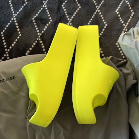 Balenciaga chunky slide rubber logo acide lime size C 36 - Picture 9 of 16